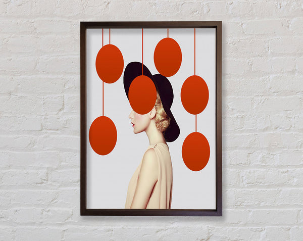 Red Spots  Walnut Hat Framed Print