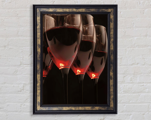 Red Wine Glasses Framed Print