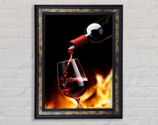 Red Wine Pour Framed Print