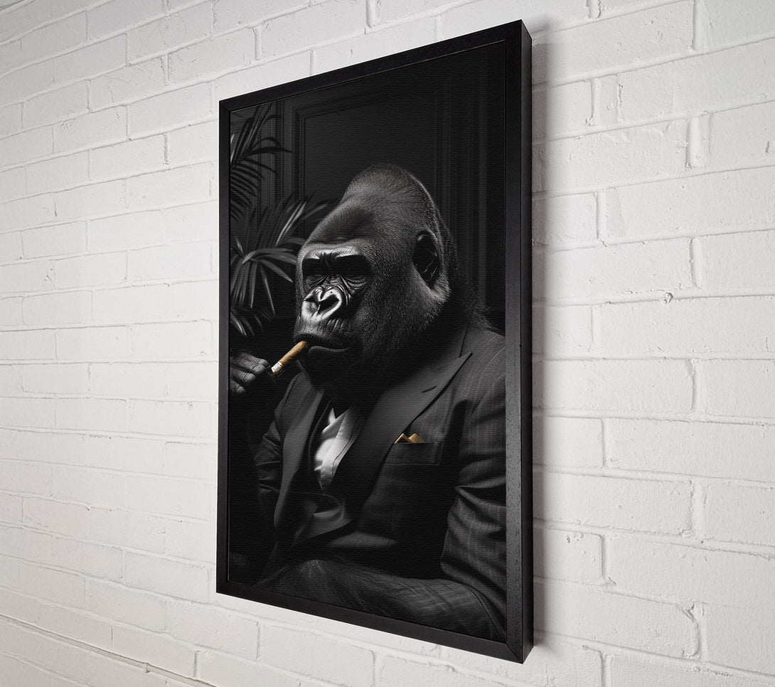  A Canvas Print of Rich Gorilla Smoking Canvas Art