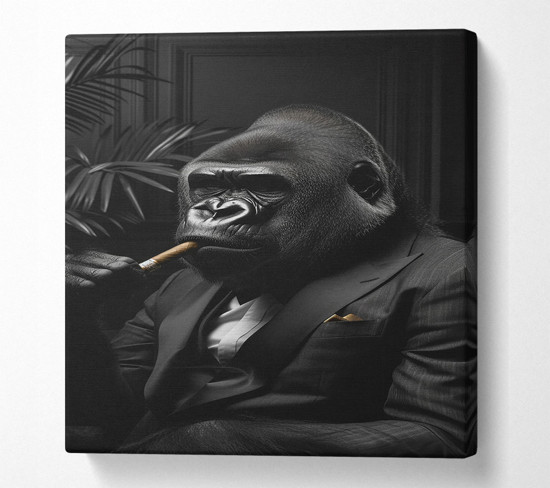  A Canvas Print of Rich Gorilla Smoking Canvas Art