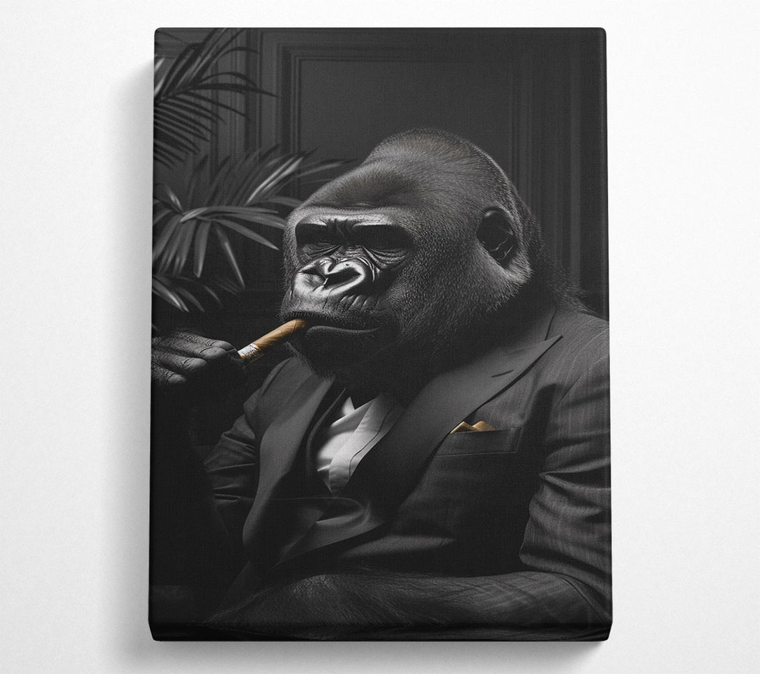  A Canvas Print of Rich Gorilla Smoking Canvas Art
