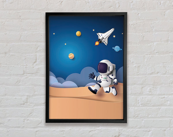 Running On The Moon Framed Print