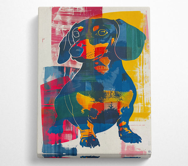  A Canvas Print of Sausage Dog Art Canvas Print
