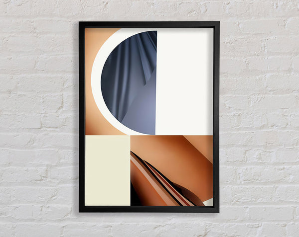 Semi Circle Square Abstract Framed Print