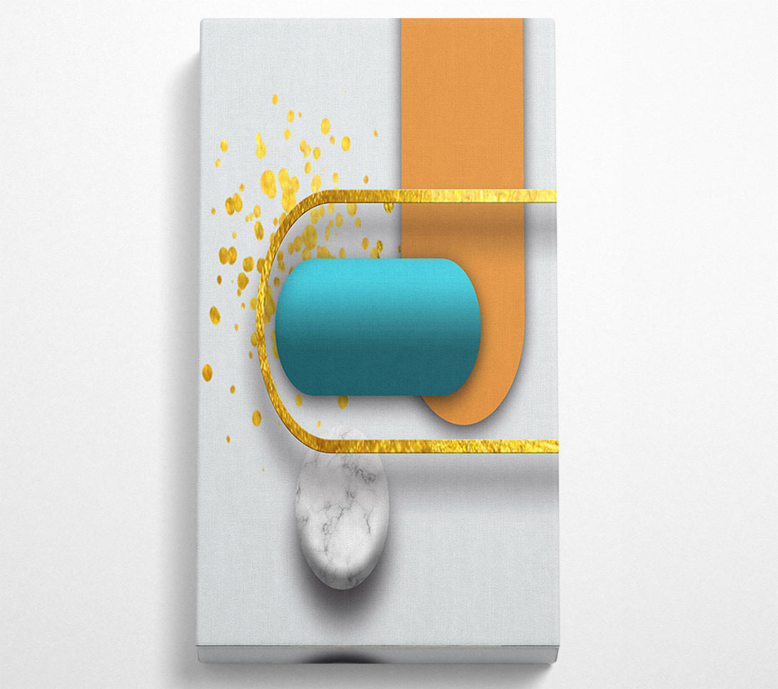  A Canvas Print of Shapes In Blue And Gold Canvas Wall Art