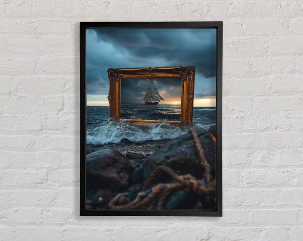 Ship In A Frame Framed Print