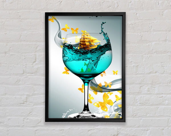 Ship In A Glass Framed Print