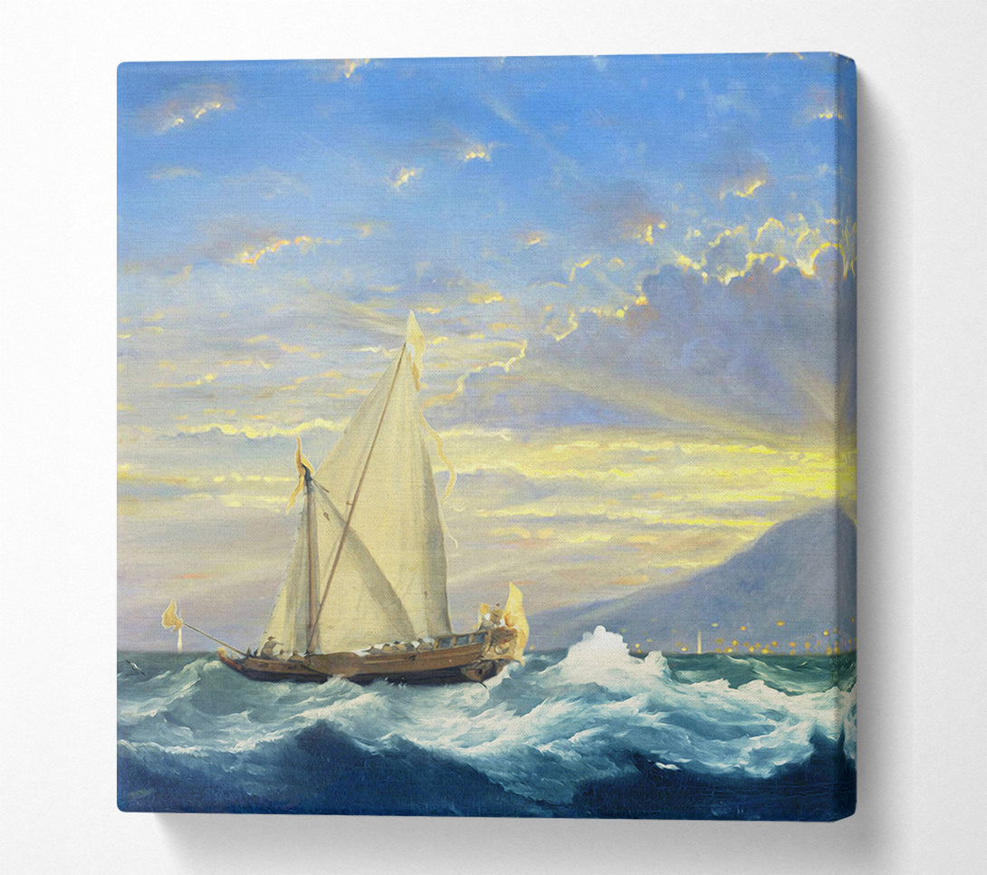  A Canvas Print of Ship Rough Sea Canvas Print