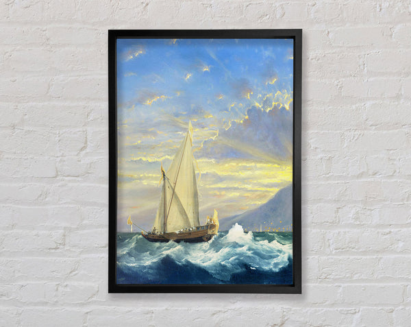 Ship Rough Sea Framed Print