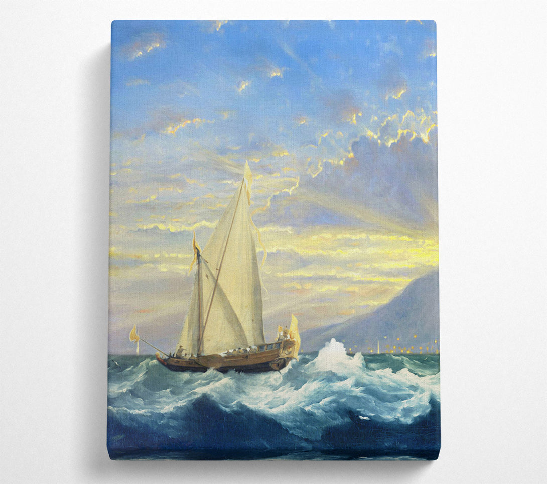  A Canvas Print of Ship Rough Sea Canvas Print
