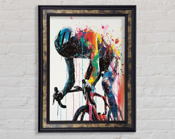 Shot Of A Professional Cyclist Framed Print