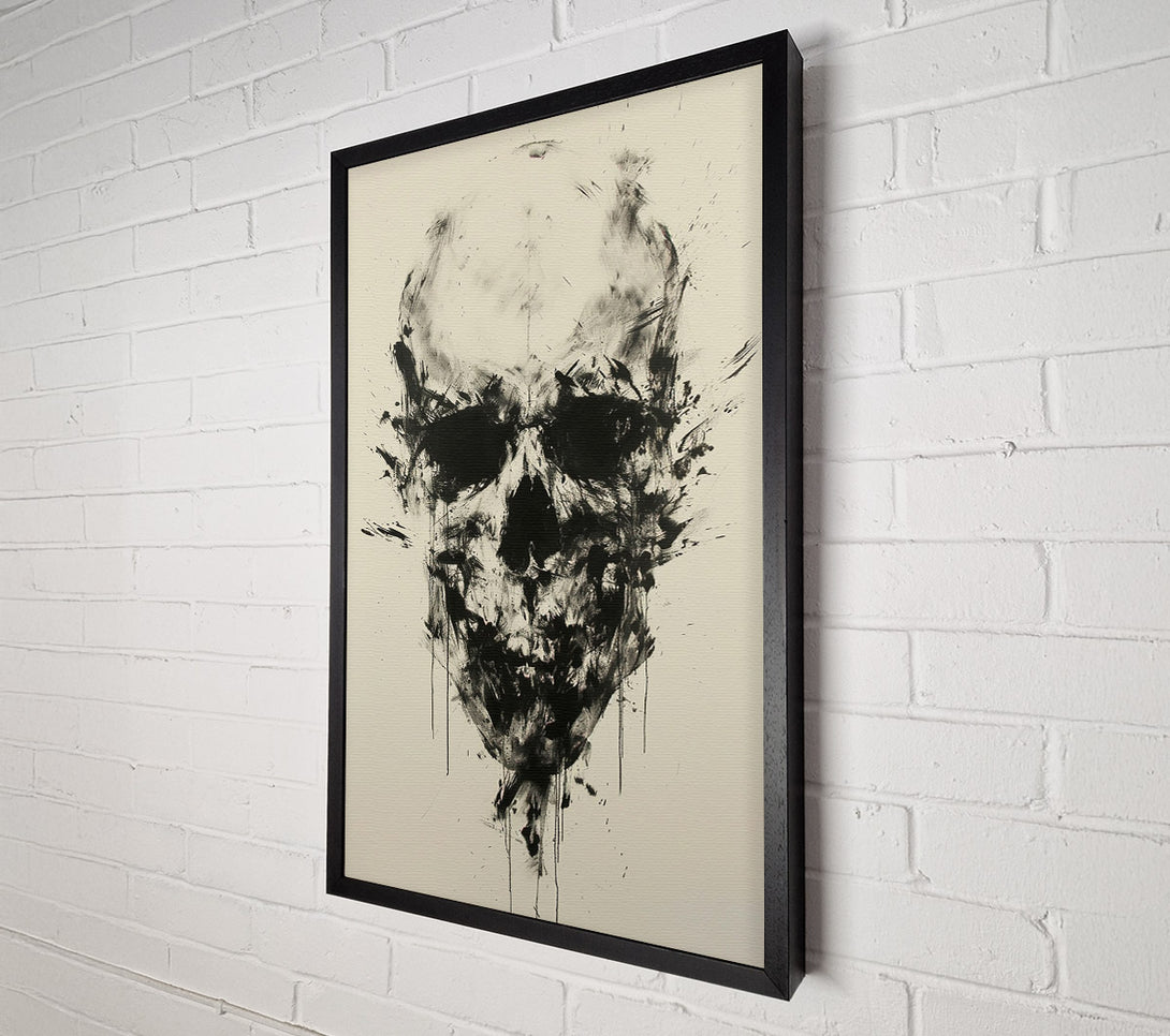  A Canvas Print of Skull Watercolour Black Canvas Print