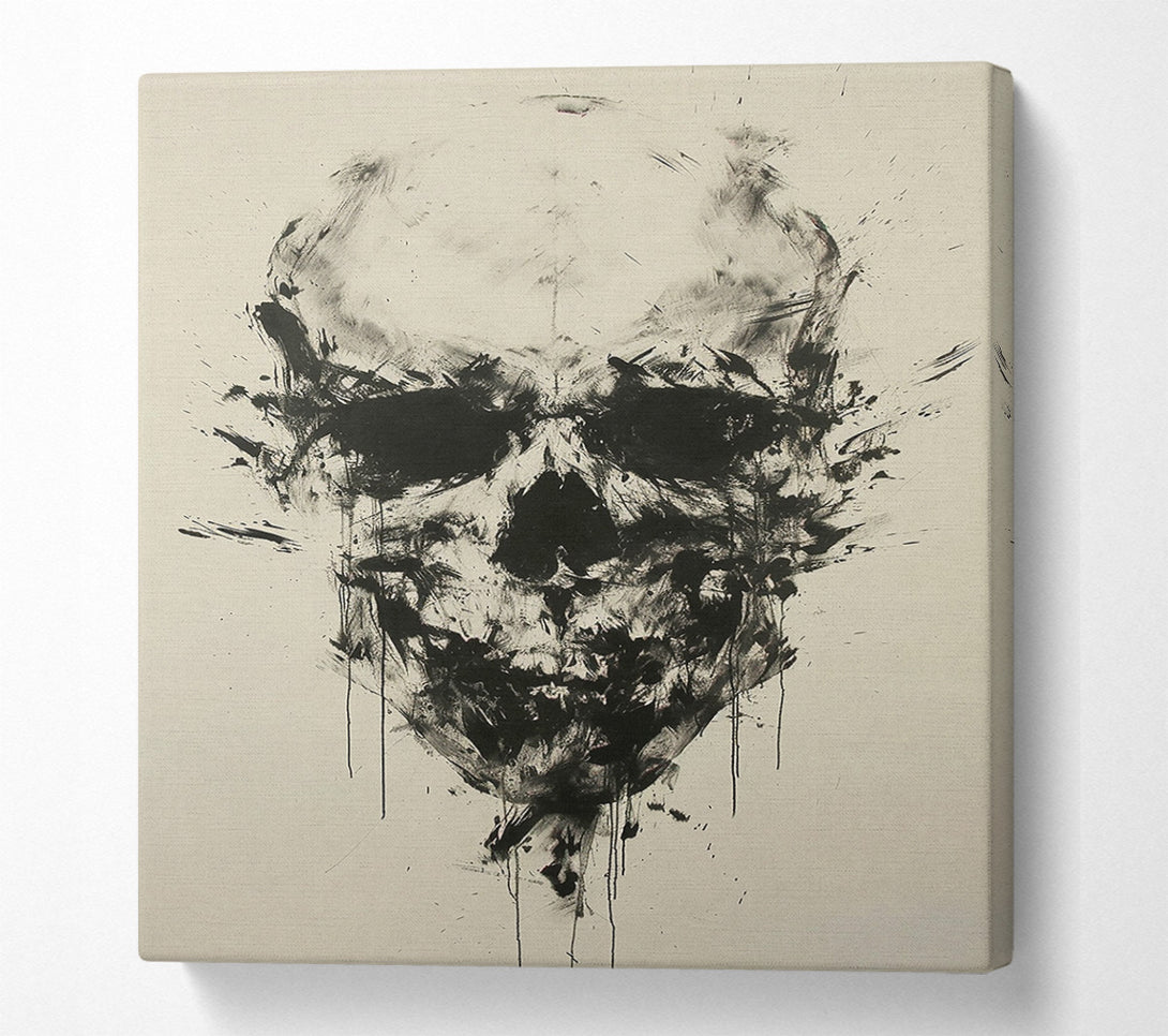  A Canvas Print of Skull Watercolour Black Canvas Print