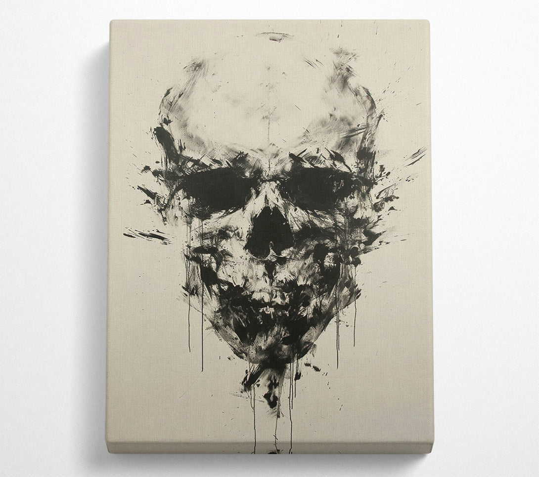  A Canvas Print of Skull Watercolour Black Canvas Print