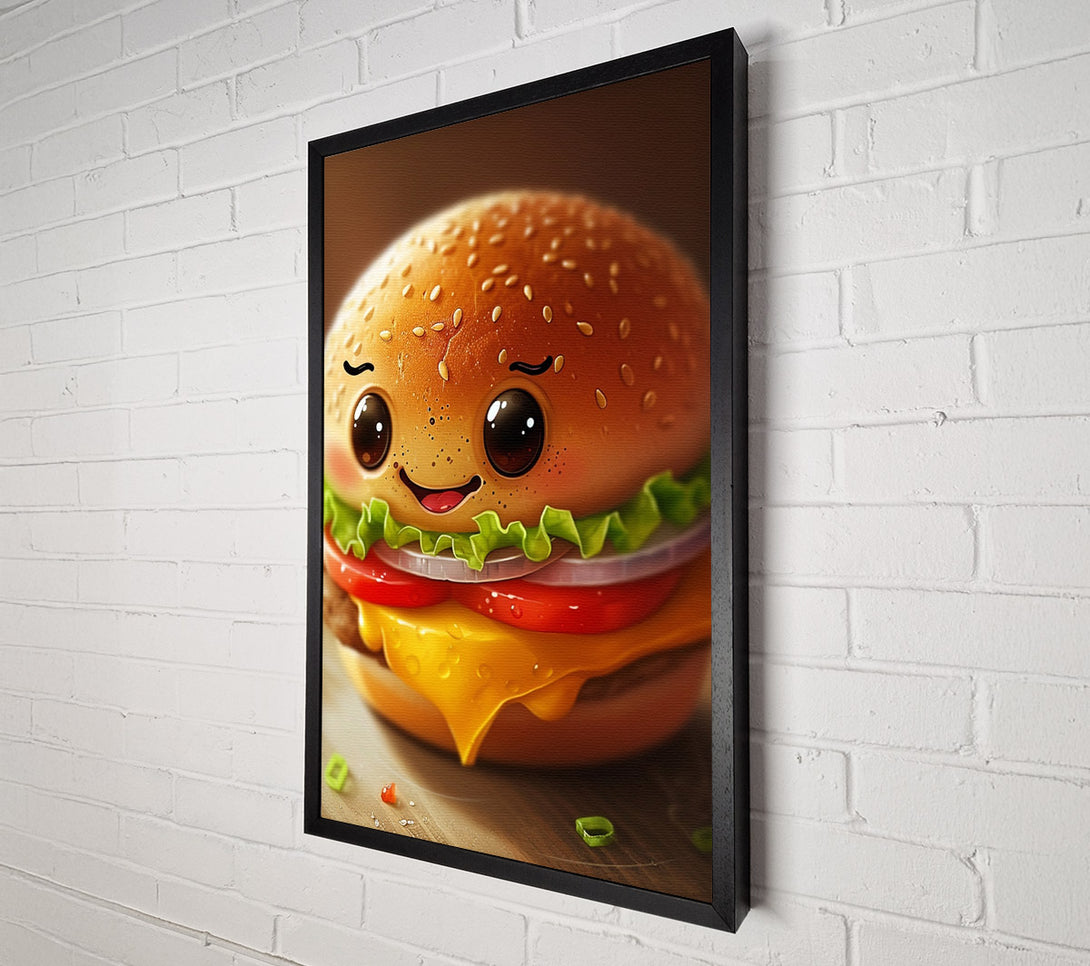  A Canvas Print of Smiley Burger Canvas Art