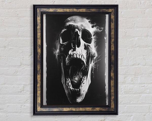 Smoking Skull Framed Print