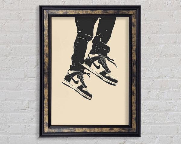 Sneakers Pose Framed Print