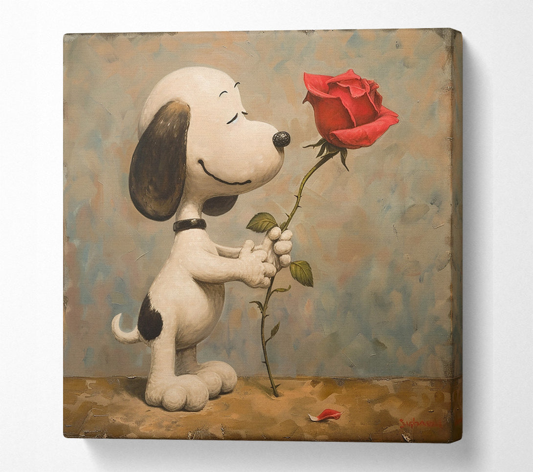  A Canvas Print of Snoopy Rose Canvas Art