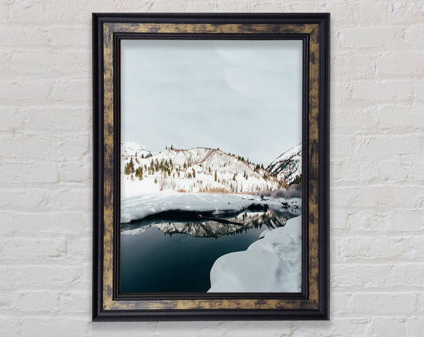 Snowy Mountain View Framed Print