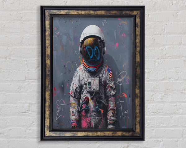 Spaceman Graffiti Framed Print