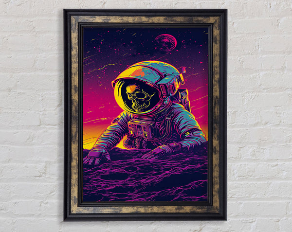 Spaceman Skeleton Framed Print