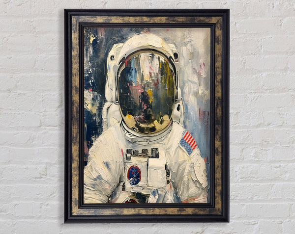 Spaceman Texture Framed Print