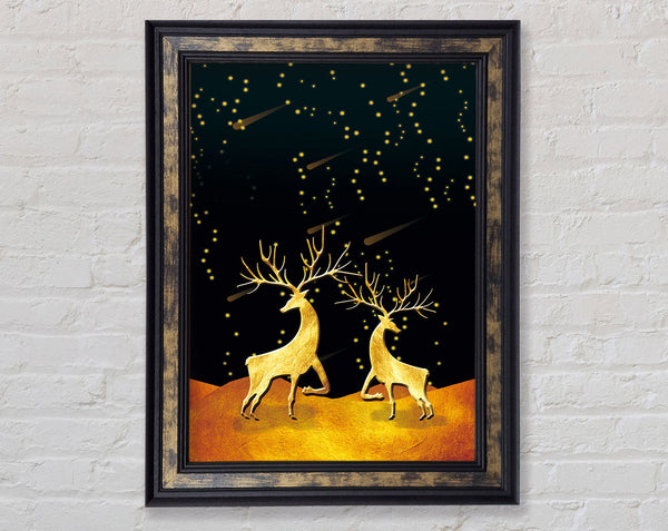 Spraking Stag Framed Print