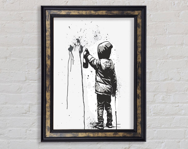 Spray Pain Kid Framed Print