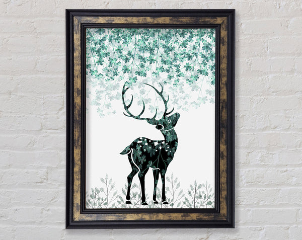 Stag Lookign Up Framed Print
