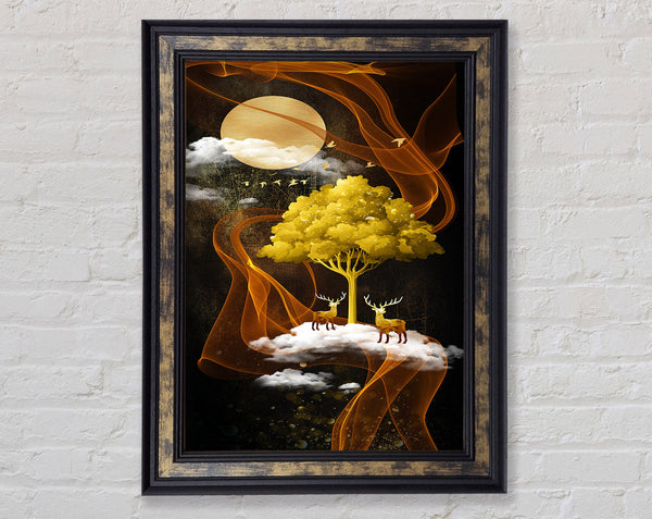 Stag Windlife Framed Print