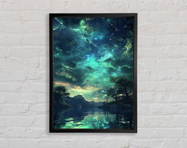 Stars In The Turquoise Sky Framed Print