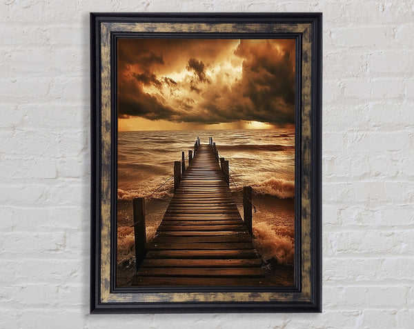 Storm On The Beach Framed Print