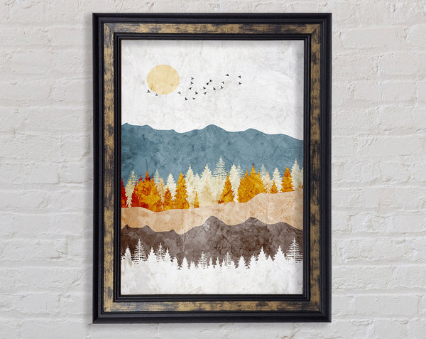 Sun Above The Modern Mountains Framed Print
