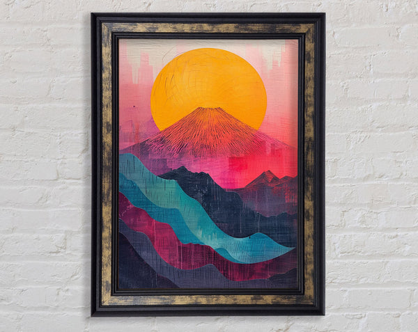 Sun Volcano Framed Print