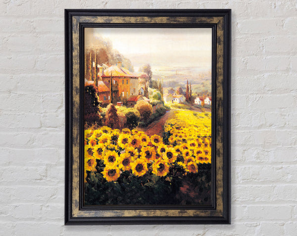 Sunflower Village Framed Print