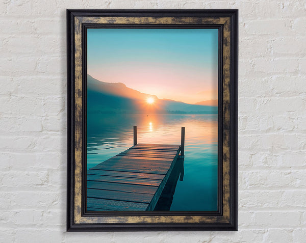 Sunrise Lake Framed Print