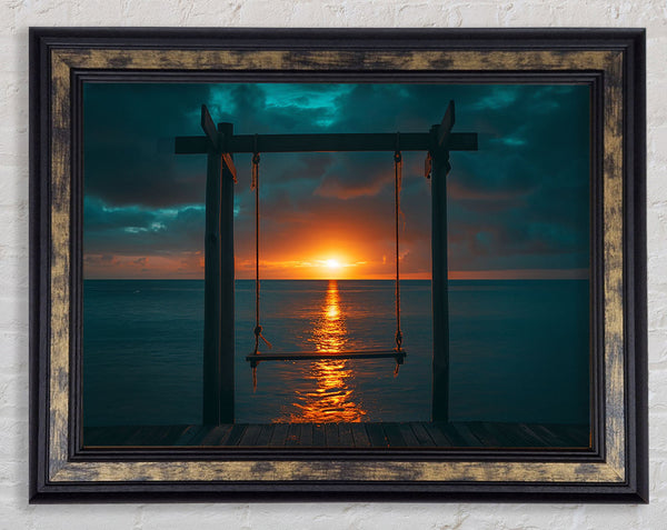 Sunset Swing Framed Print