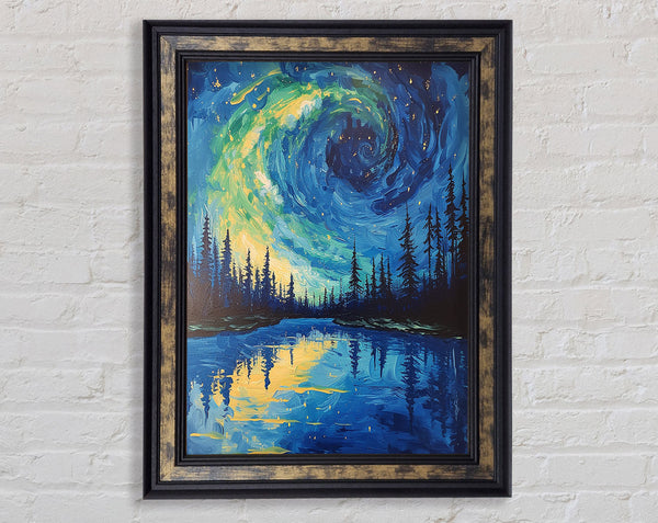 Swirls Of Blue Lake Framed Print