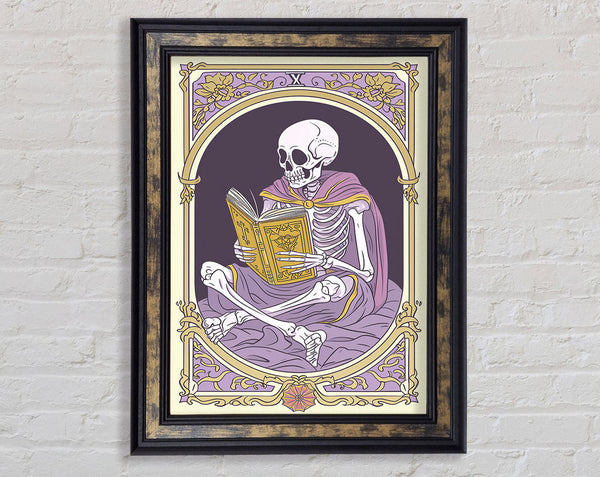 Tarot Card Reading Skeleton Framed Print