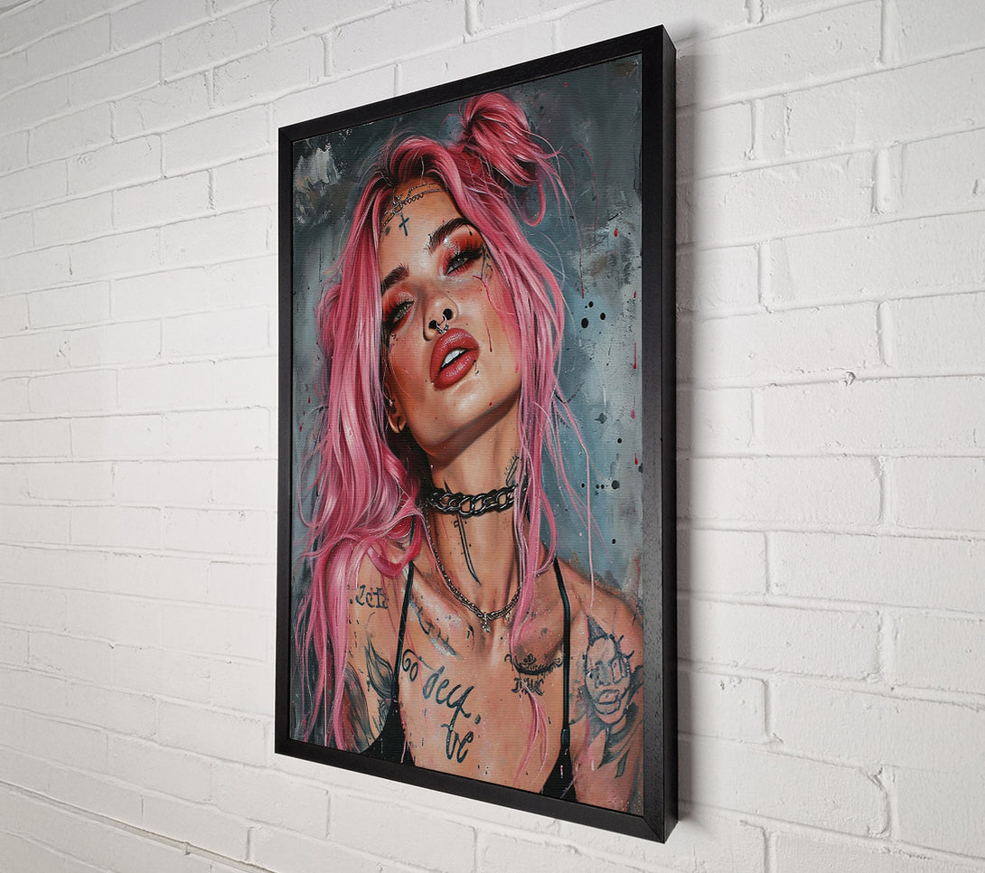  A Canvas Print of Tattooed Woman Canvas Wall Art