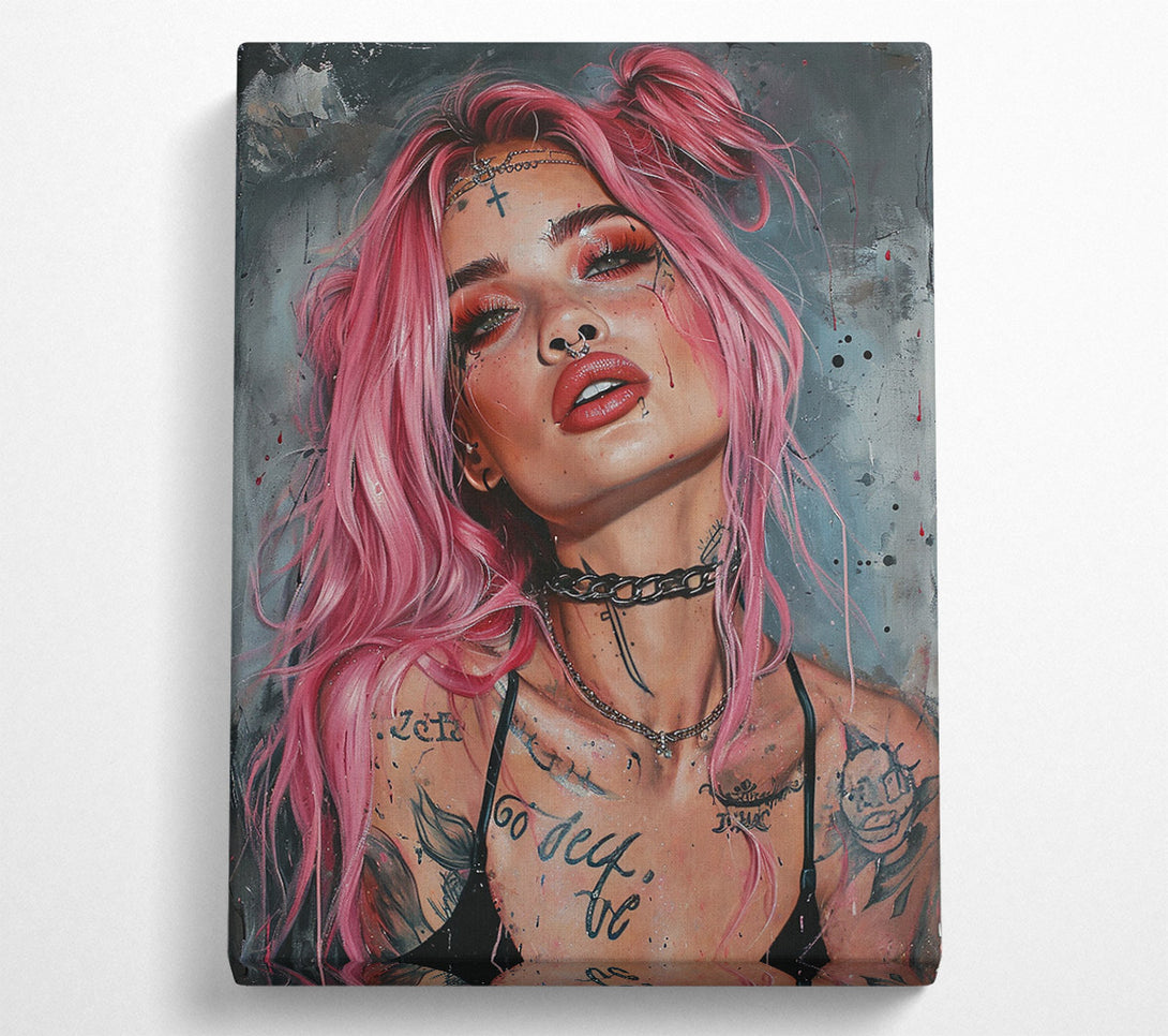  A Canvas Print of Tattooed Woman Canvas Wall Art