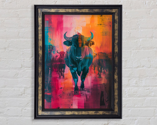 The Bull Group Framed Print