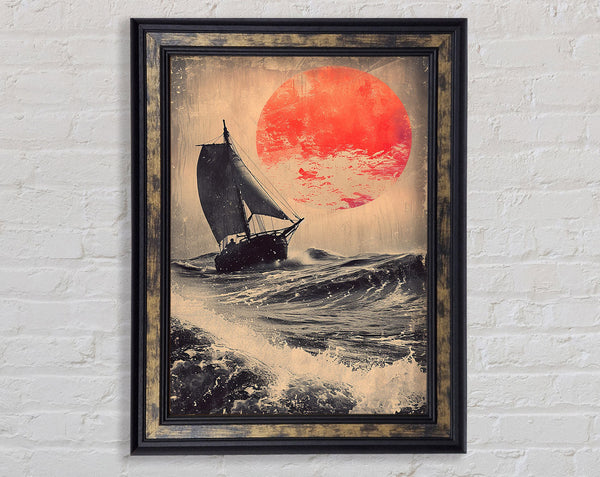 The Ship On The Ocean Sun Framed Print