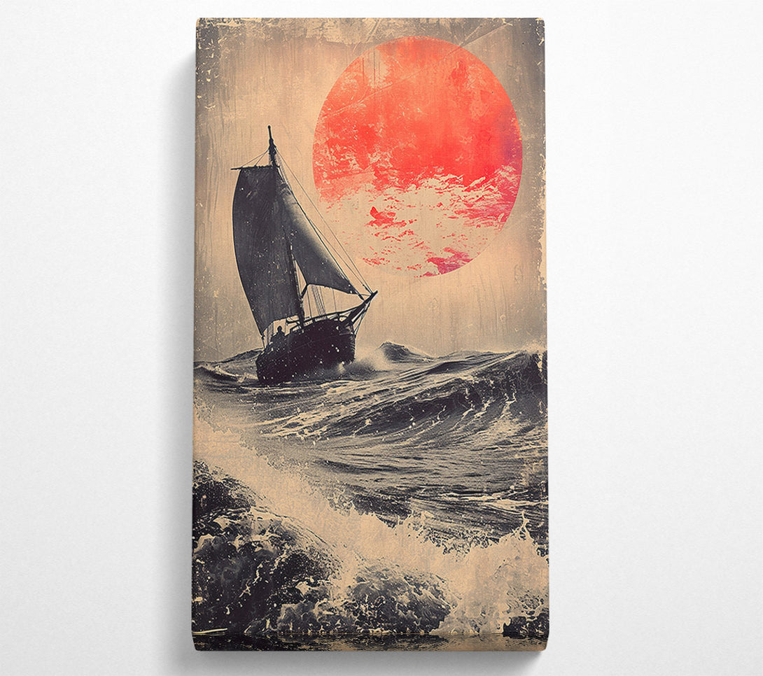  A Canvas Print of The Ship On The Ocean Sun Canvas Art