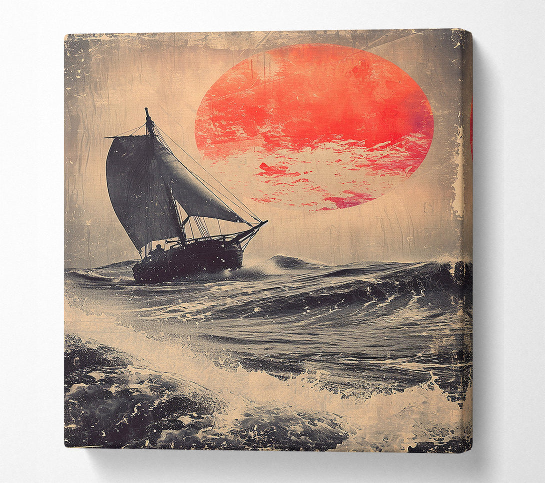  A Canvas Print of The Ship On The Ocean Sun Canvas Art