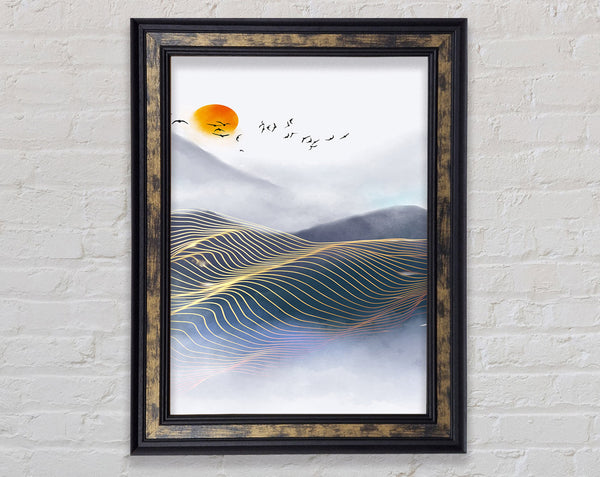 The Sun Above The Mountains Framed Print