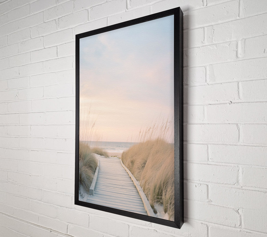  A Canvas Print of The Walk Along The Beach Canvas Art