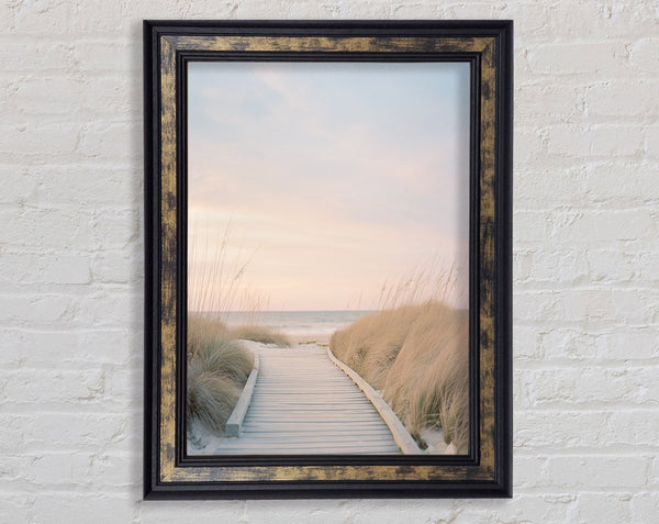 The Walk Along The Beach Framed Print