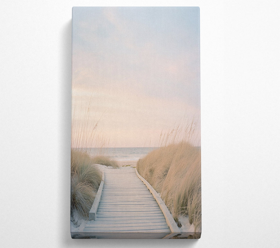  A Canvas Print of The Walk Along The Beach Canvas Art